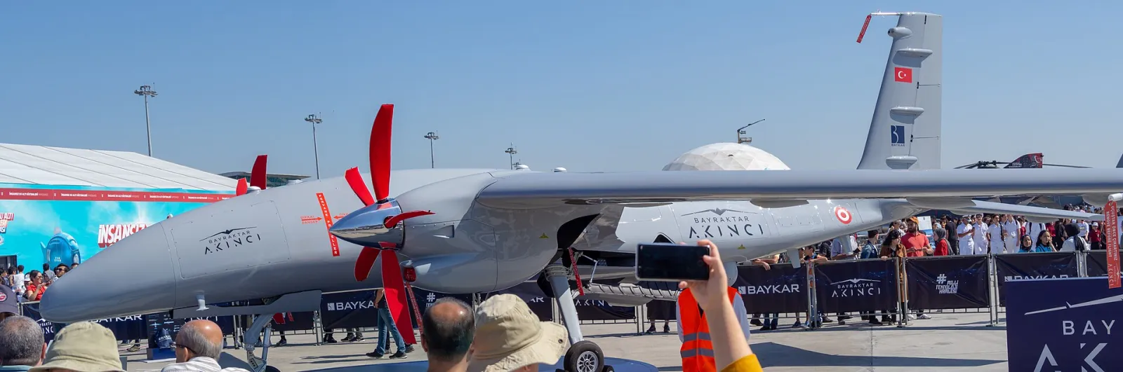 طائرة بايكار أكينجي المسيّرة القتالية خلال معرض Teknofest 2019 (صورة أرشيفية)