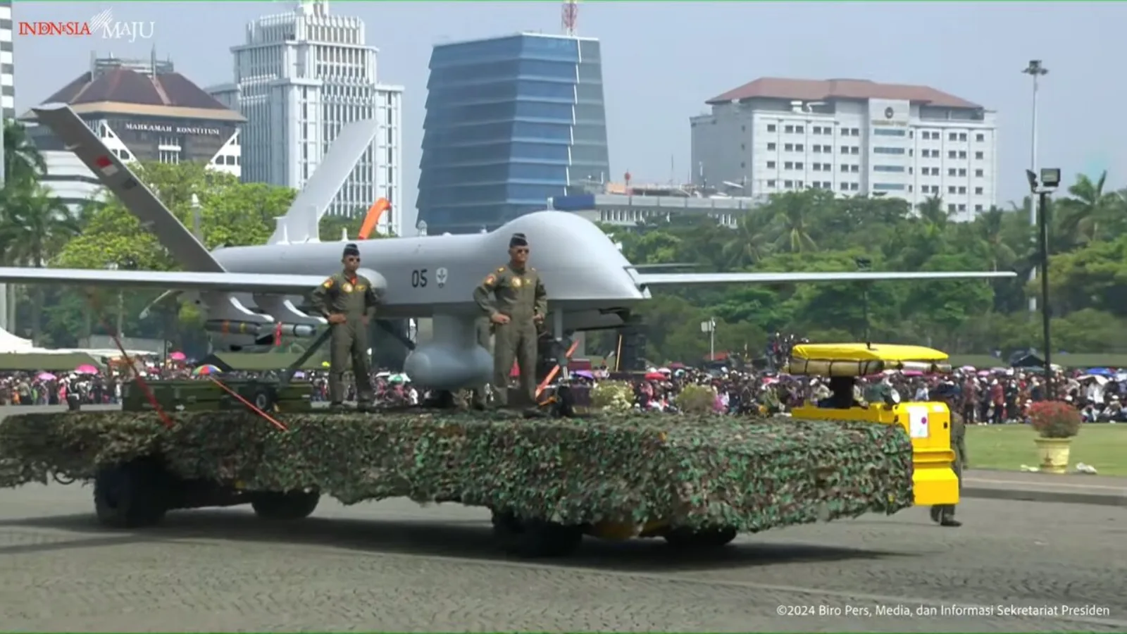 مسيّرة CH-4B الصينية الصنع في عرض اليوم الـ79 للقوات المسلحة الإندونيسية عام 2024