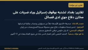 تقارير: بغداد تشتبه بوقوف إسرائيل وراء ضربات على مخازن دفاع جوي صينية لدى فصائل عراقية